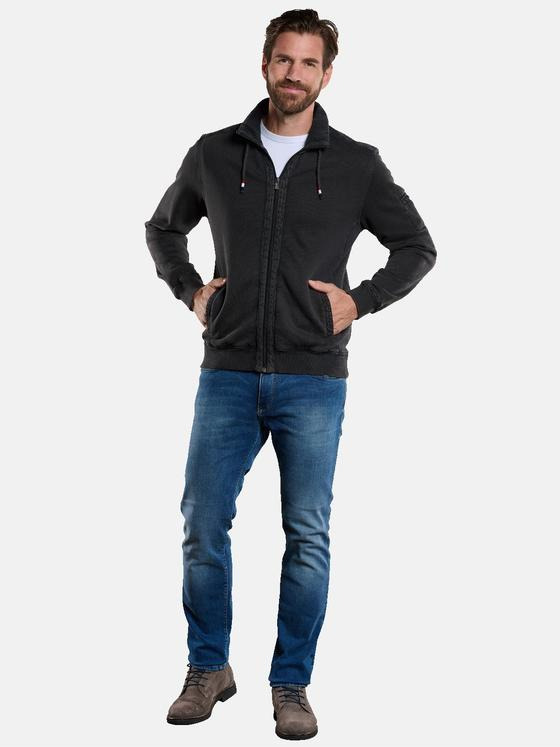 engbers Herren Sweatjacke mit Stehkragen Grau 34126