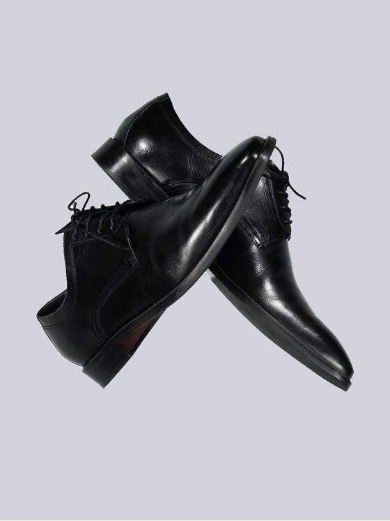 emilio adani Herren Business-Schuh aus Leder Schwarz 35701