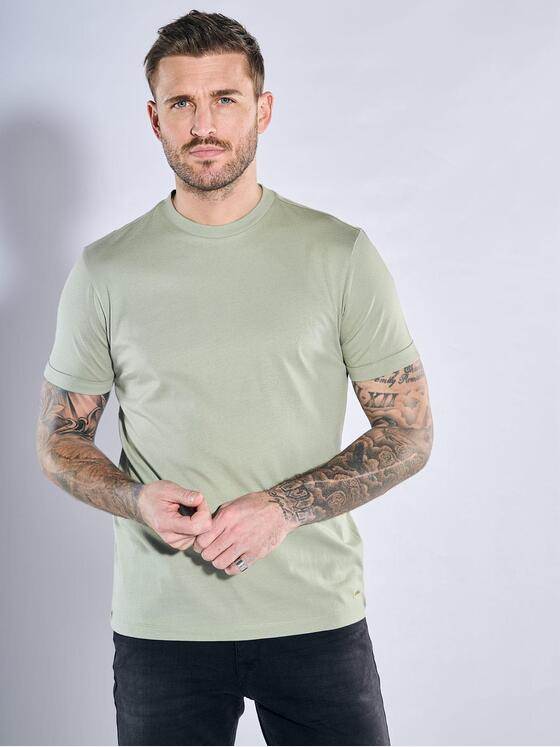 emilio adani Herren T-Shirt aus hochwertiger Baumwolle Grün 38317