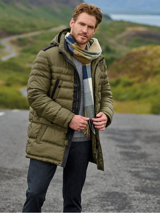 engbers Herren Steppjacke mit abnehmbarer Kapuze Grün 35533