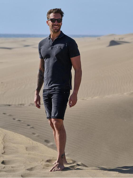 emilio adani Herren Polo-Shirt strukturiert Schwarz 37091