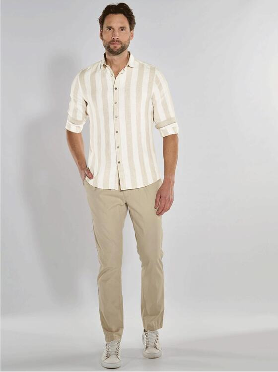 ENGBERS GERMANY Herren Langarm-Hemd slim fit Beige 36860