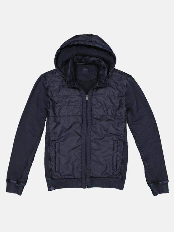 engbers Herren Sweatjacke aus Materialmix Saphirblau 33361