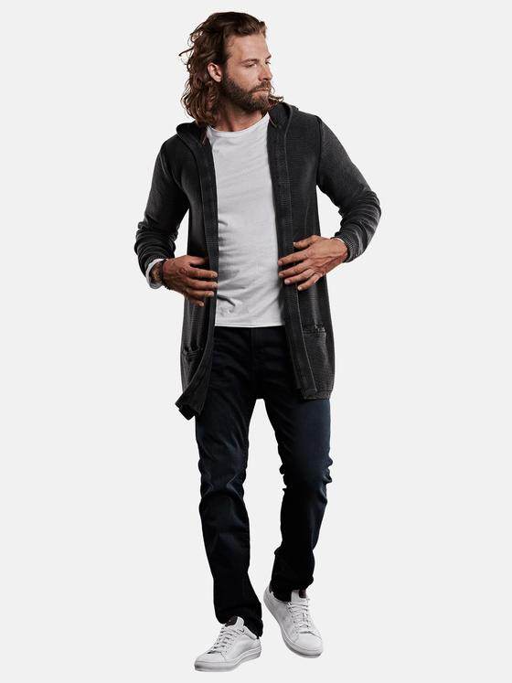 emilio adani Herren modischer Cardigan mit Kapuze Grau 28940