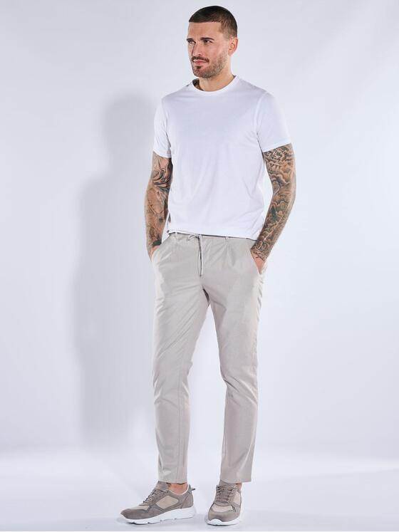 emilio adani Herren Chino straight Naturweiss 40350