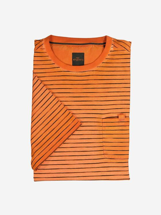 engbers Herren T-Shirt gestreift Orange 36988
