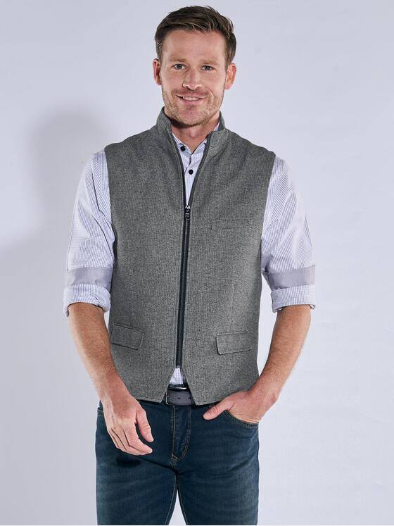 engbers Herren Sakko-Weste mit Zipper Grau 39401