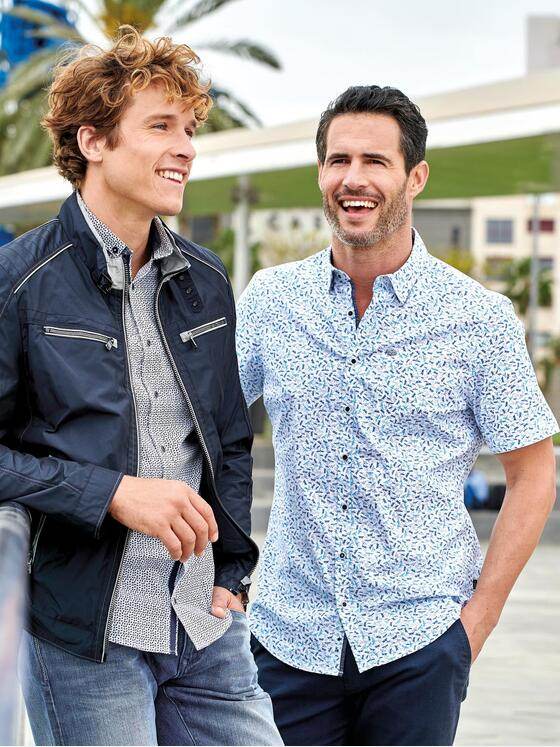 engbers Herren Modische Comfort-Stretch-Hemd mit Libellen-Print Blautuerkis 29636