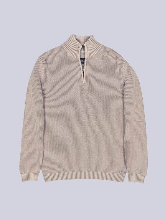 engbers Herren Pullover mit Rippstruktur Beige 39543