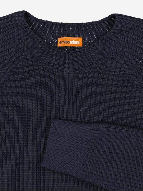 emilio adani Herren Pullover uni Blau 38207