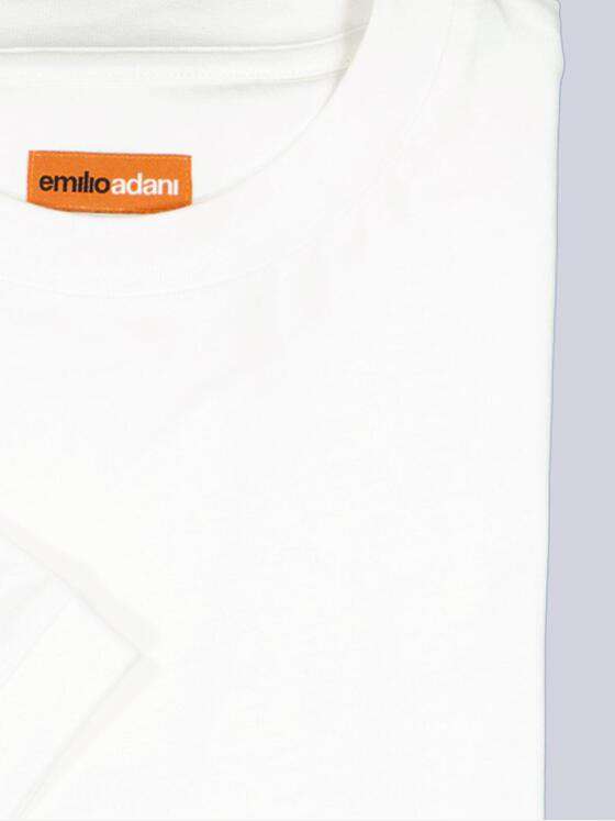 emilio adani Herren Rundhals T-Shirt Weiß 39311
