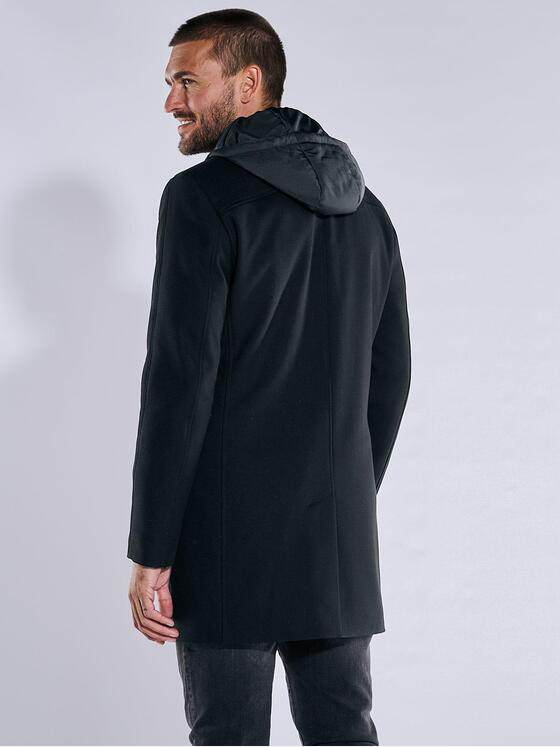 emilio adani Herren Mantel mit einem abnehmbaren Inlet Schwarz 37576
