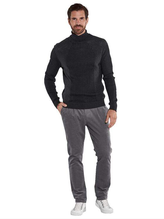 ENGBERS GERMANY Herren Pullover aus Merinowolle Schwarz 35992