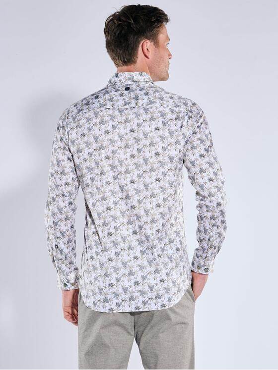 ENGBERS GERMANY Herren Langarm-Hemd mit Floralprint Reinweiss 39565