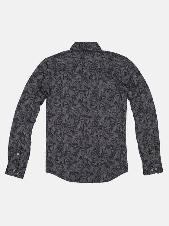 emilio adani Herren Langarm-Hemd mit floralem Print Türkis 33344