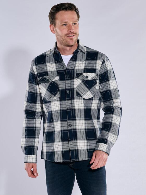 engbers Herren Overshirt kariert Blau 37237