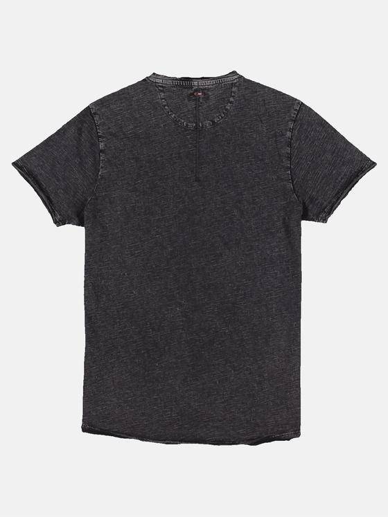 emilio adani Herren Rundhals T-Shirt mit auffälligem Statement-Print Blau 30045