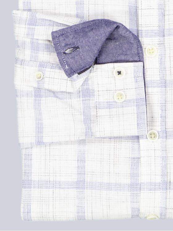 engbers Herren Langarm-Hemd kariert Naturweiss 38890