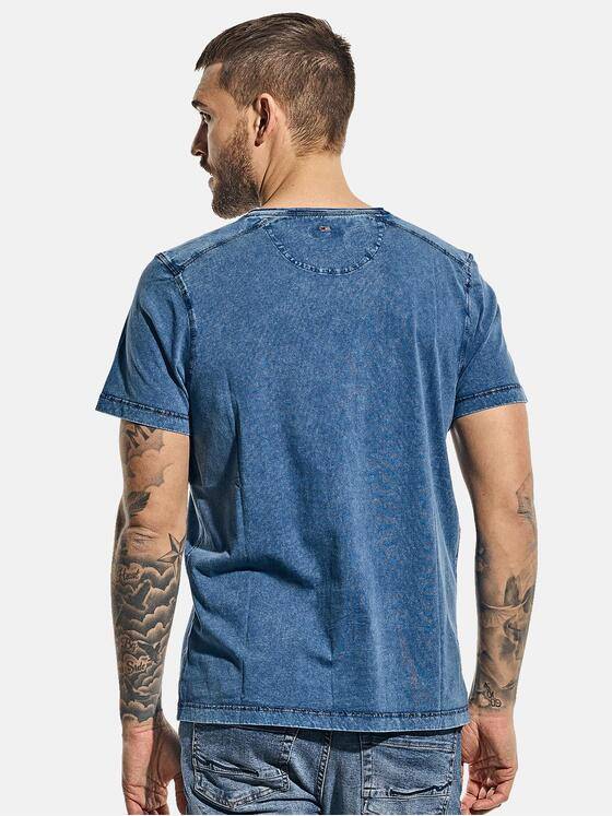 emilio adani Herren V-Neck T-Shirt aus super softem Baumwollmaterial Blau 30580