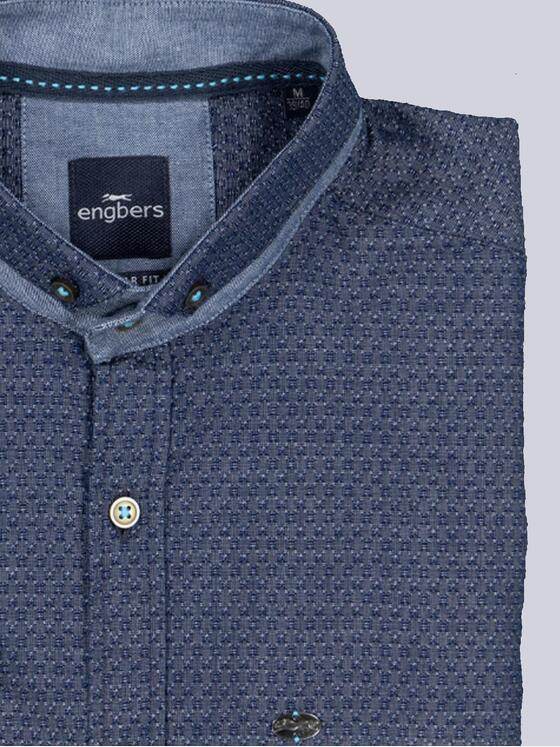 engbers Herren Kurzarm-Hemd gemustert Blau 36329
