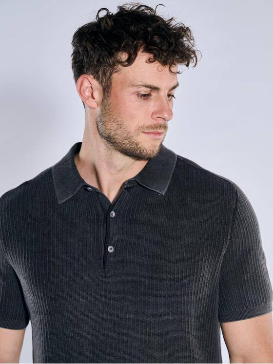 engbers Herren Strick Polo-Shirt Anthrazit 38563