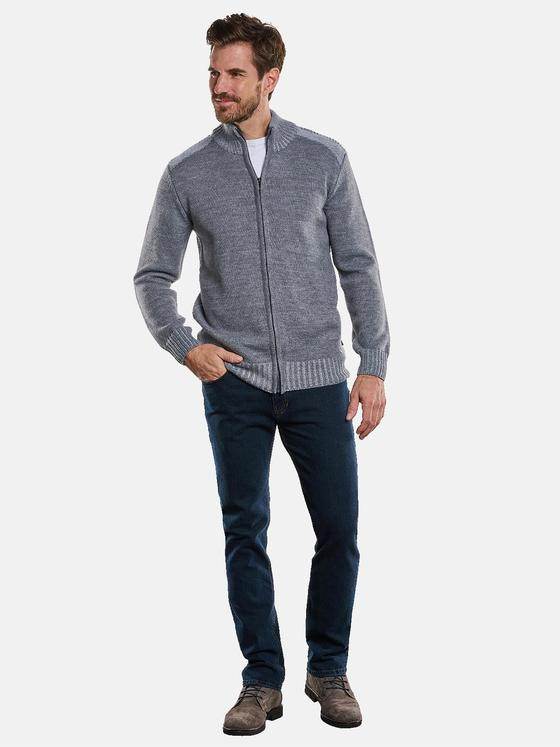 engbers Herren Strickjacke strukturiert Grau 33940