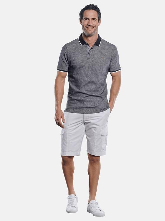 engbers Herren Poloshirt in Jaquard Optik Indigoblau 30675