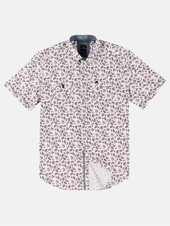 engbers Herren Kurzarm-Hemd gemustert Bordeaux 30780