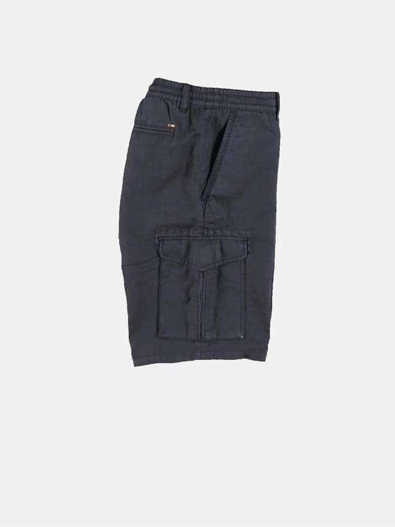 emilio adani Herren Bermuda aus Leinenmischgewebe Blau 31730