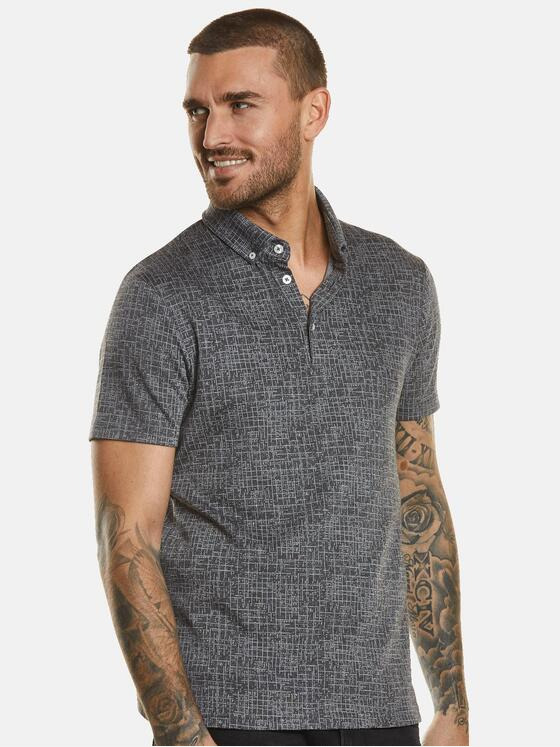emilio adani Herren Polo-Shirt strukturiert Grau 34622