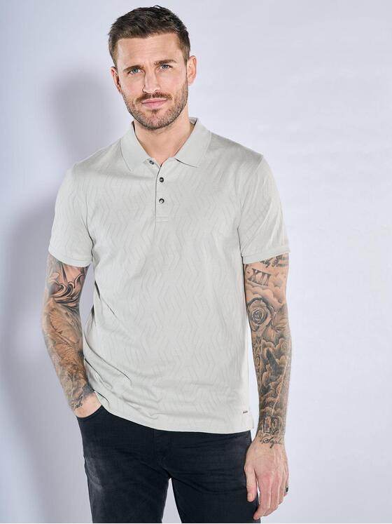 emilio adani Herren Polo-Shirt strukturiert Hellgrau 38687