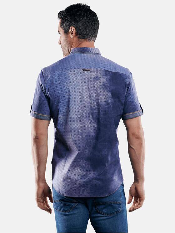 engbers Herren Hemd in moderner Batikoptik Saphirblau 29448