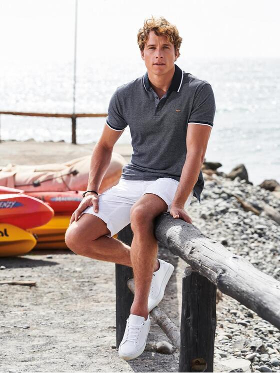 engbers Herren Bermuda mit aufwendigen Steppnähten Reinweiss 29823