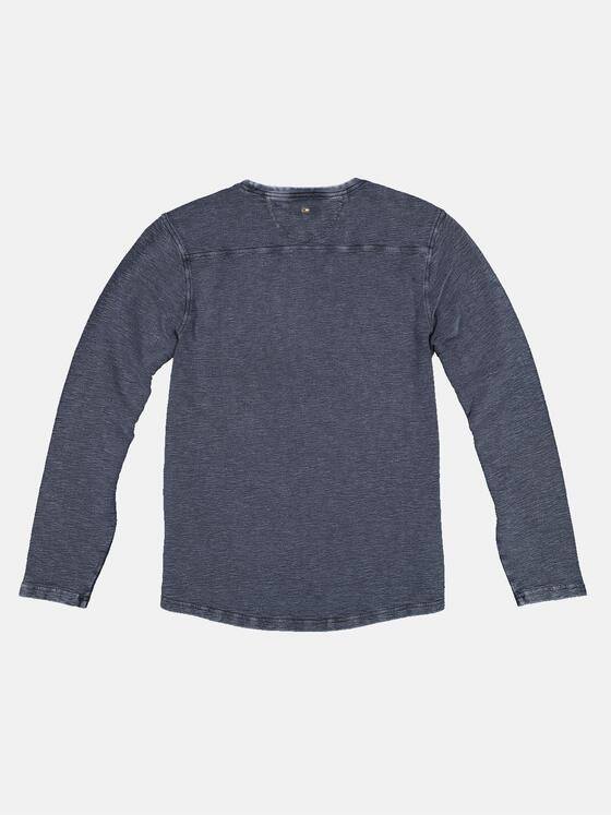 emilio adani Herren Langarm-Shirt mit feiner Struktur Blau 33421