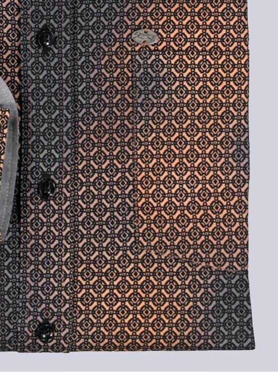 engbers Herren Langarm-Hemd gemustert Orange 35523