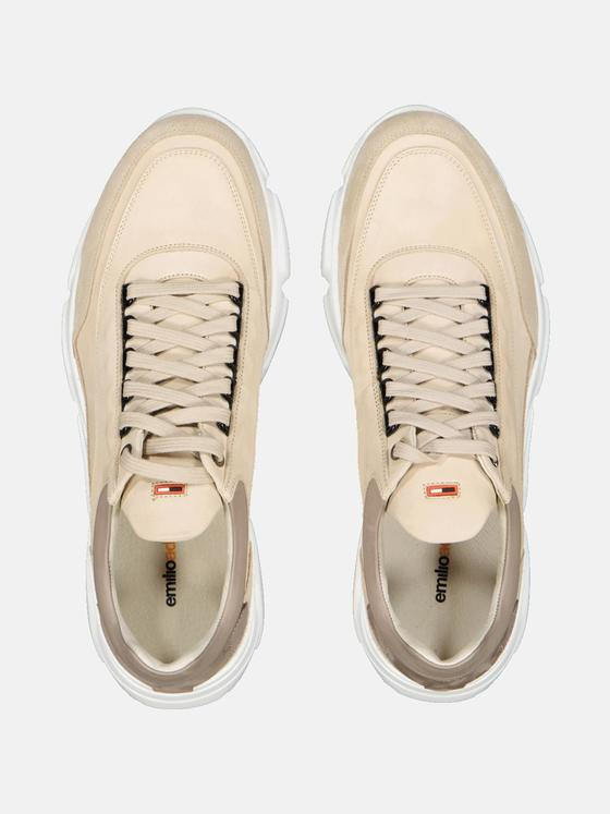 emilio adani Herren Sneaker aus Nubuk-Leder Beige 34485