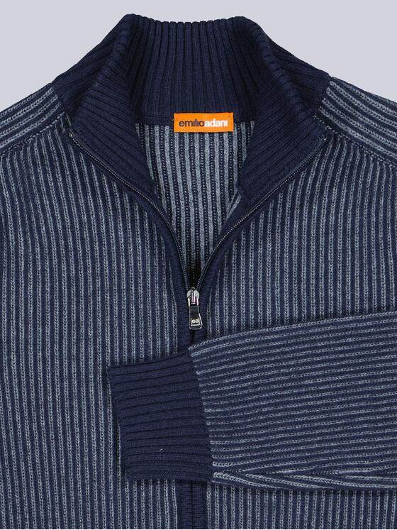 emilio adani Herren Strickjacke aus italienischem Garn Saphirblau 41095