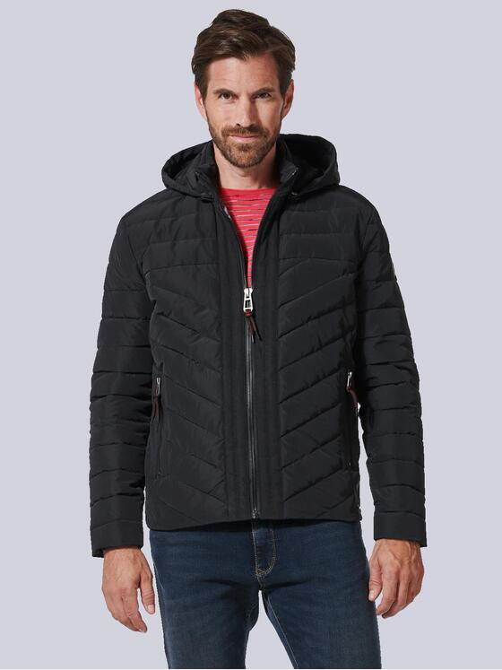 engbers Herren Steppjacke mit abnehmbarer Kapuze Schwarz 35177