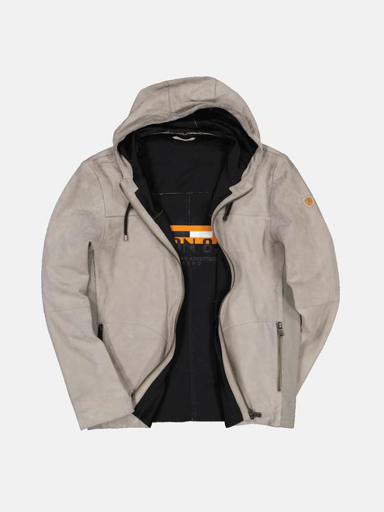 emilio adani Herren Lederjacke Nubukleder Beige 32571