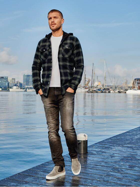 emilio adani Herren Overshirt im Karodesign Grau 31953