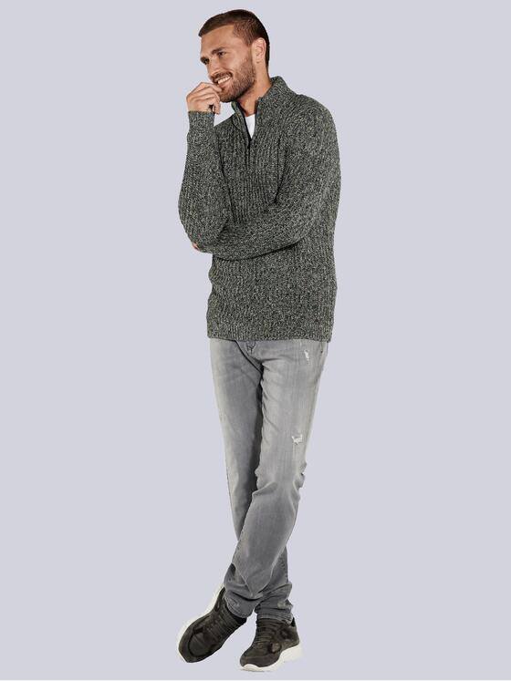 emilio adani Herren Pullover mit Troyerkragen Mehrfarbig 35586