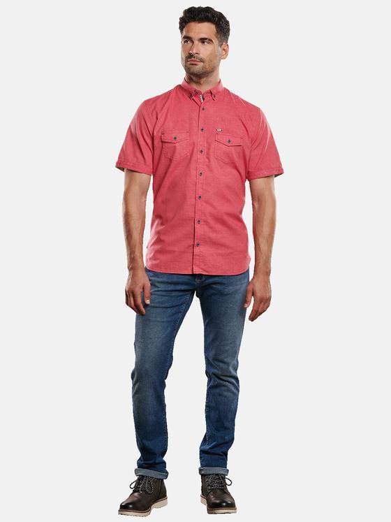 engbers Herren Hemd uni Feuerrot 31332