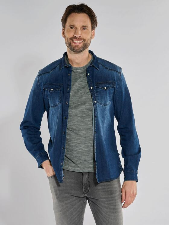 engbers Herren Langarm-Hemd slim fit Indigoblau 36281