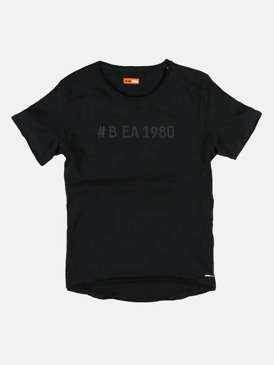 emilio adani Herren Rundhals T-Shirt Schwarz 24501