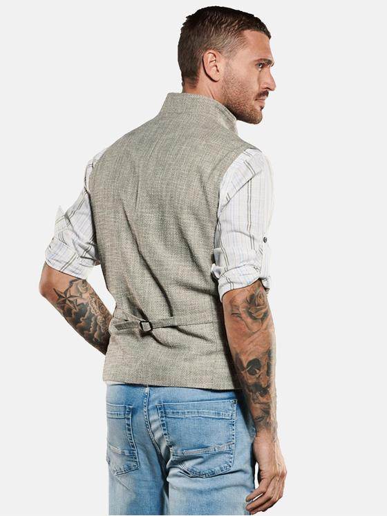 emilio adani Herren Sakko-Weste mit Zipper Beige 34609