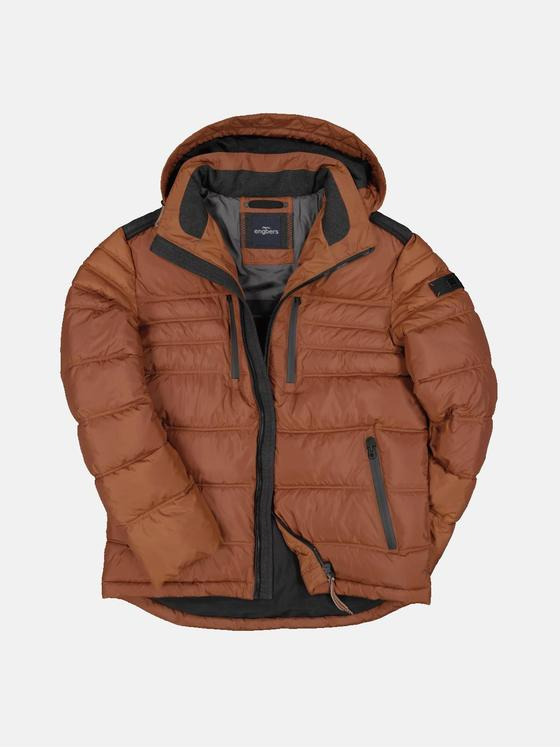engbers Herren Steppjacke abnehmbarer Kapuze Orange 33556