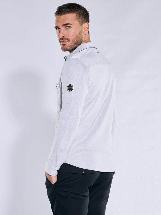 emilio adani Herren Overshirt mit Zipper Grau 38305