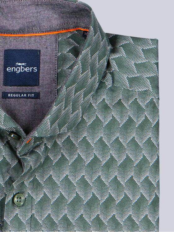 engbers Herren Langarm-Hemd gemustert Oliv 39195