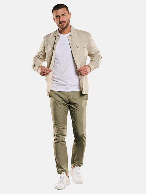 emilio adani Herren Overshirt aus Leinen Beige 33004
