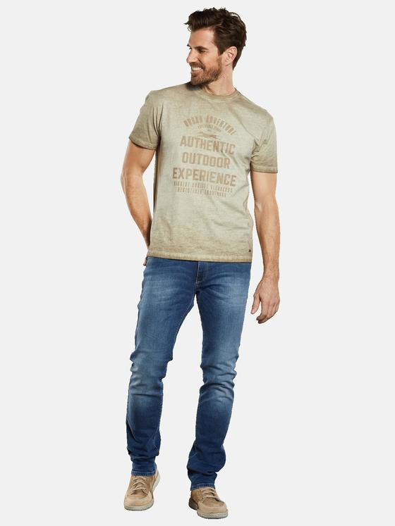 engbers Herren T-Shirt mit Print Beige 34340